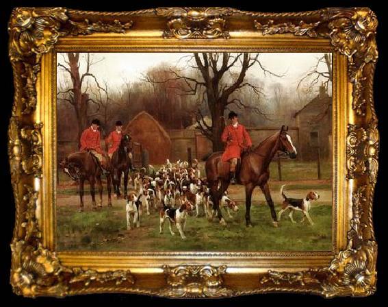 framed  unknow artist Classical hunting fox, Equestrian and Beautiful Horses, 201., ta009-2